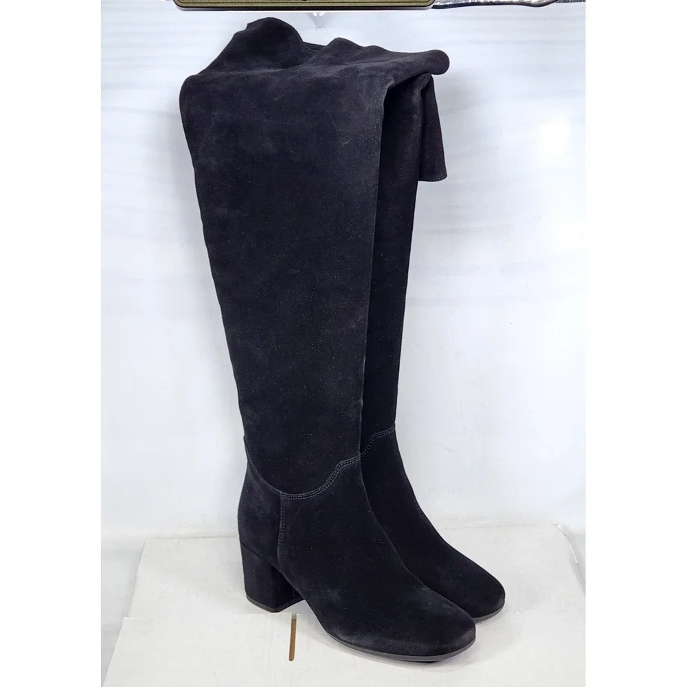 La Canadienne Jabra Boots Women Size 7 Black Suede Over The Knee Waterproof